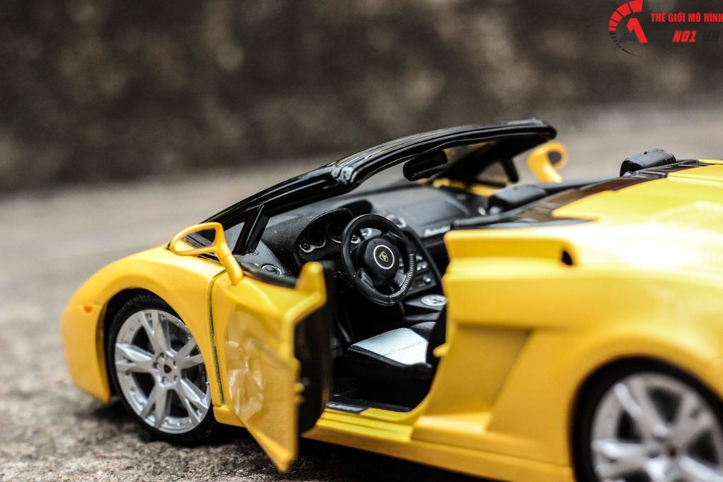 MÔ HÌNH XE LAMBORGHINI GALLARDO SPYDER YELLOW 1:18 BBURAGO 5239