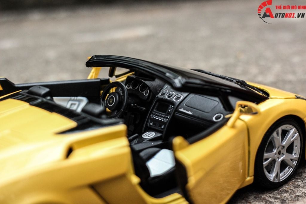 MÔ HÌNH XE LAMBORGHINI GALLARDO SPYDER YELLOW 1:18 BBURAGO 5239