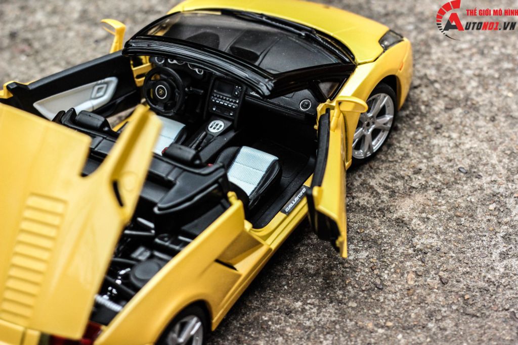 MÔ HÌNH XE LAMBORGHINI GALLARDO SPYDER YELLOW 1:18 BBURAGO 5239