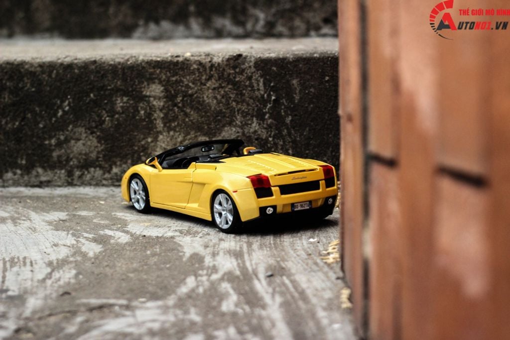 MÔ HÌNH XE LAMBORGHINI GALLARDO SPYDER YELLOW 1:18 BBURAGO 5239