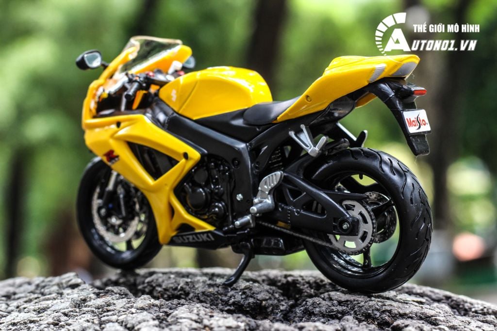 MÔ HÌNH SUZUKI GSX R600 YELLOW 1:12 MAISTO 3663