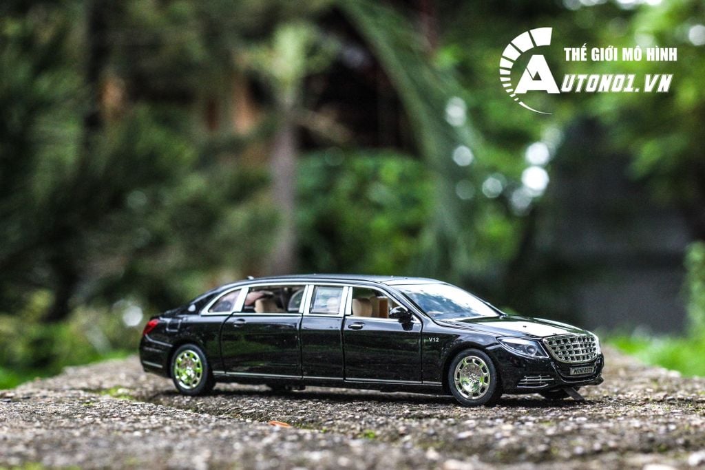 MÔ HÌNH XE MAYBACH MERCEDES S600 LIMOUSINE BLACK 1:32 MINIAUTO KHÔNG HỘP 5268