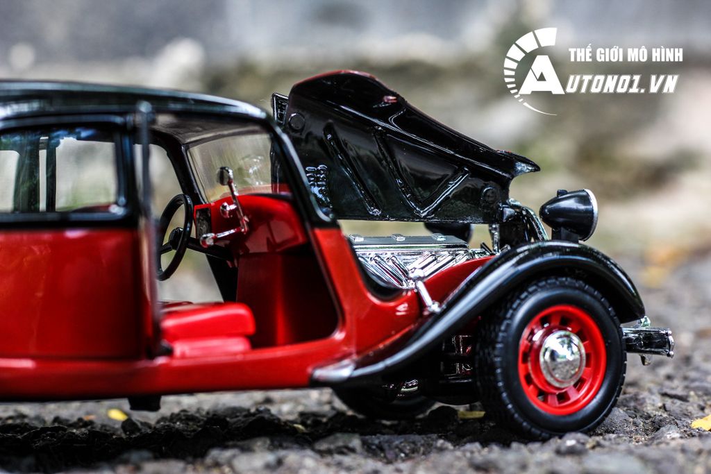 MÔ HÌNH CITROEN 15 CV TA 1938 RED BLACK 1:24 BBURAGO 4466