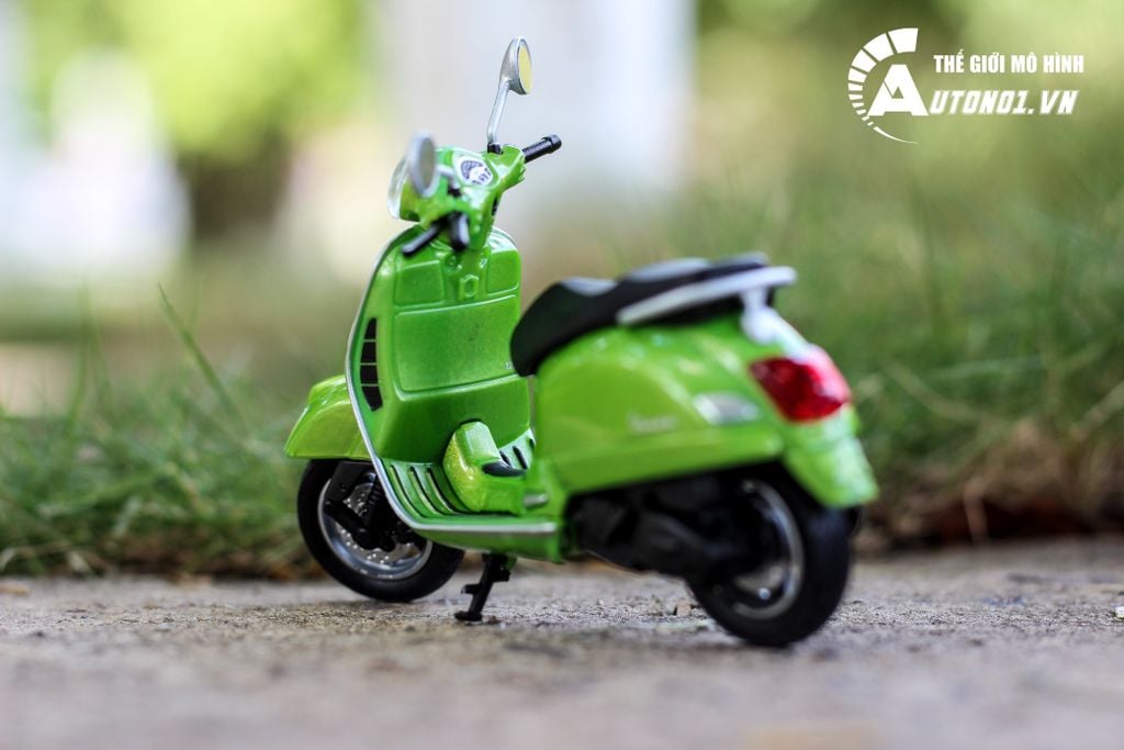 MÔ HÌNH XE VESPA GTS 125CC 2017 GREEN 1:18 WELLY 6371