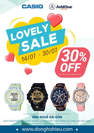 LOVELY SALE – Giảm đến 30% đồng hồ Casio tại Lotte Center