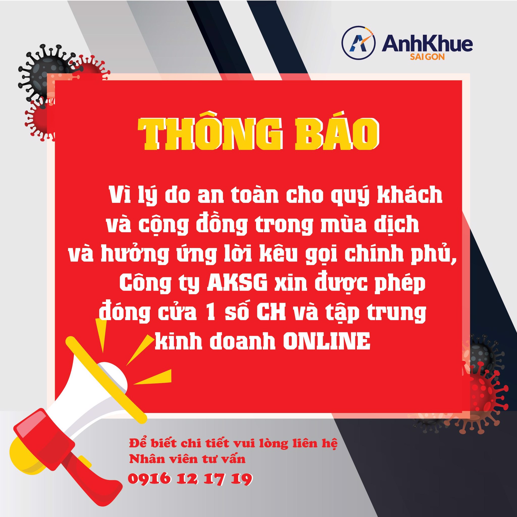 Danh sách cửa hàng tạm dừng kinh doanh do tình hình dịch Covid 19