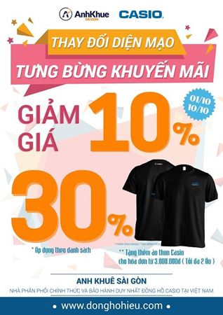 Đồng hồ CASIO giảm đến 30% tại Vincom Cần Thơ