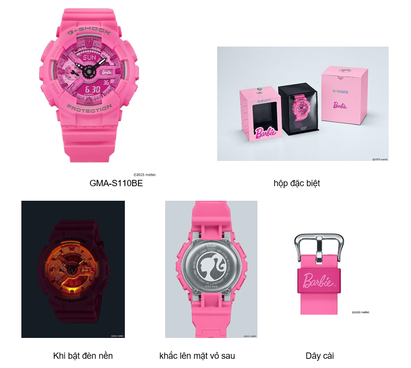 Casio phát hành G-SHOCK hợp tác cùng Barbie