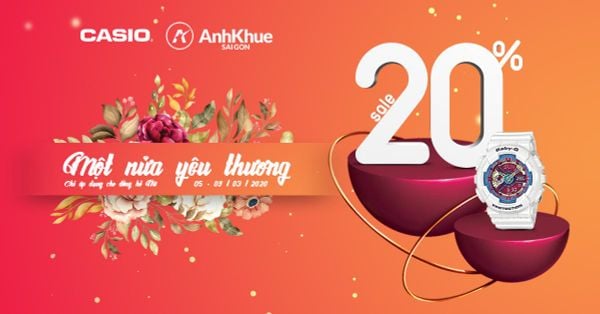 Khuyến mãi HOT: Giảm 20% - Tri ân “một nửa thế giới” ngày 8/3