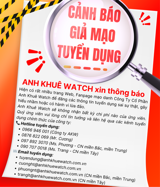 CẢNH BÁO MẠO DANH CÔNG TY CỔ PHẦN ANH KHUÊ WATCH TRONG TUYỂN DỤNG