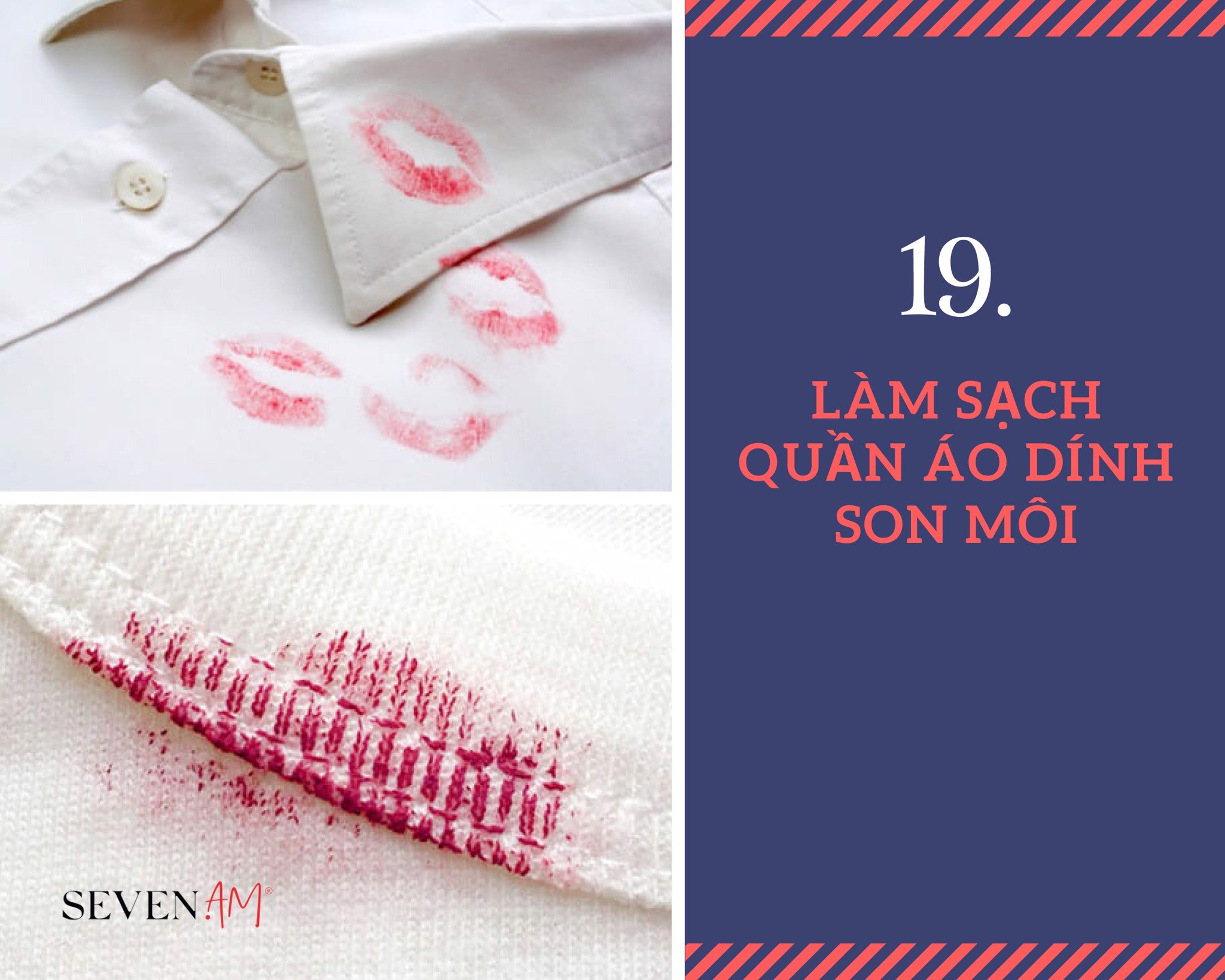 Làm sạch vết son môi trên quần áo