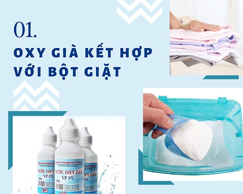 Dùng oxy già để tẩy trắng quần áo