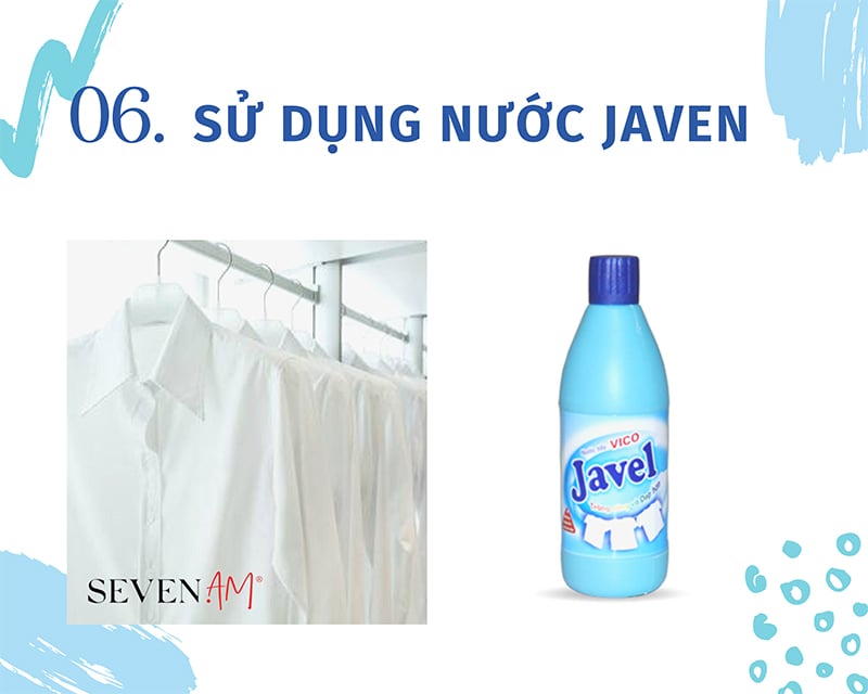 Dùng nước Javen để tẩy trắng quần áo