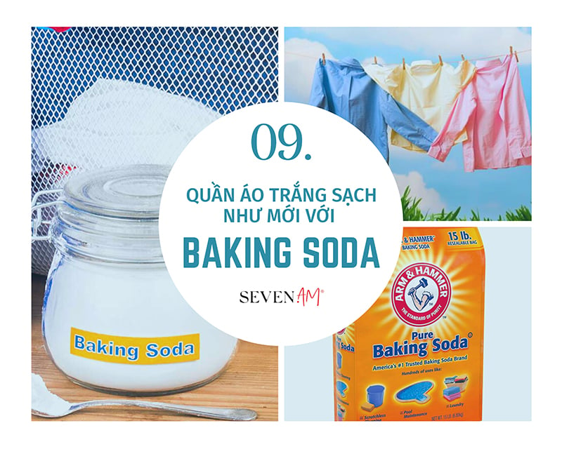 Sử dụng Baking soda để tẩy trắng quần áo