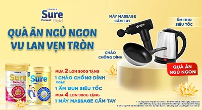 Tặng súng massage Kachi khi mua Vinamilk Sure prevent Gold, Sure Diecema, Kenko Haru