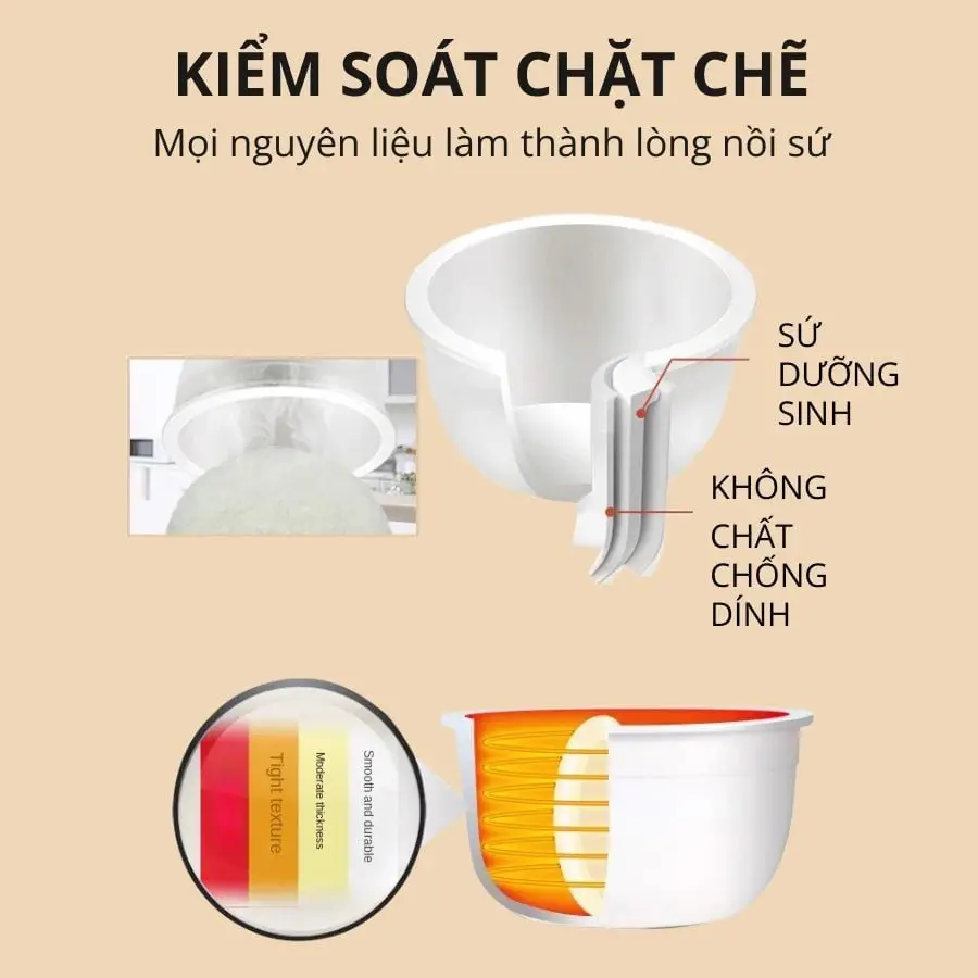 Nồi cơm điện nào tốt cho sức khỏe nhất năm 2024? Nồi cơm lòng sứ dưỡng sinh Mishio