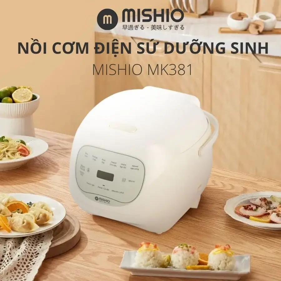 Nồi cơm lòng sứ dưỡng sinh Mishio - Sự lựa chọn tốt nhất cho sức khỏe người ăn kiêng năm 2024-2025