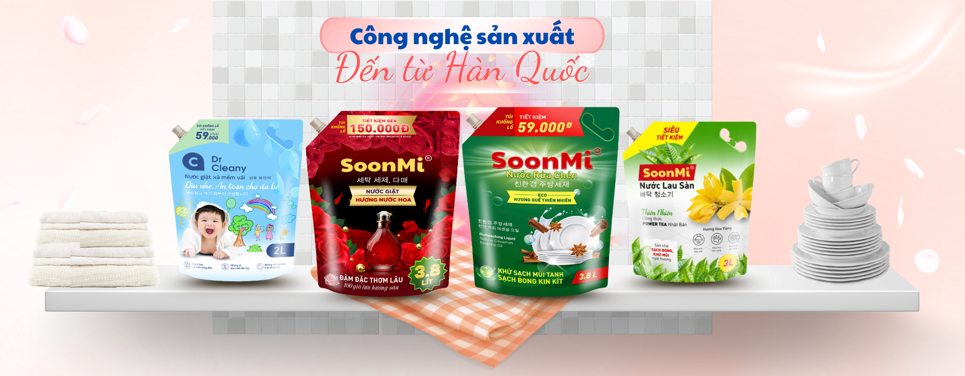 Nước giặt, nước rửa chén, tẩy rửa, nước xả mềm vài, nước tẩy rửa