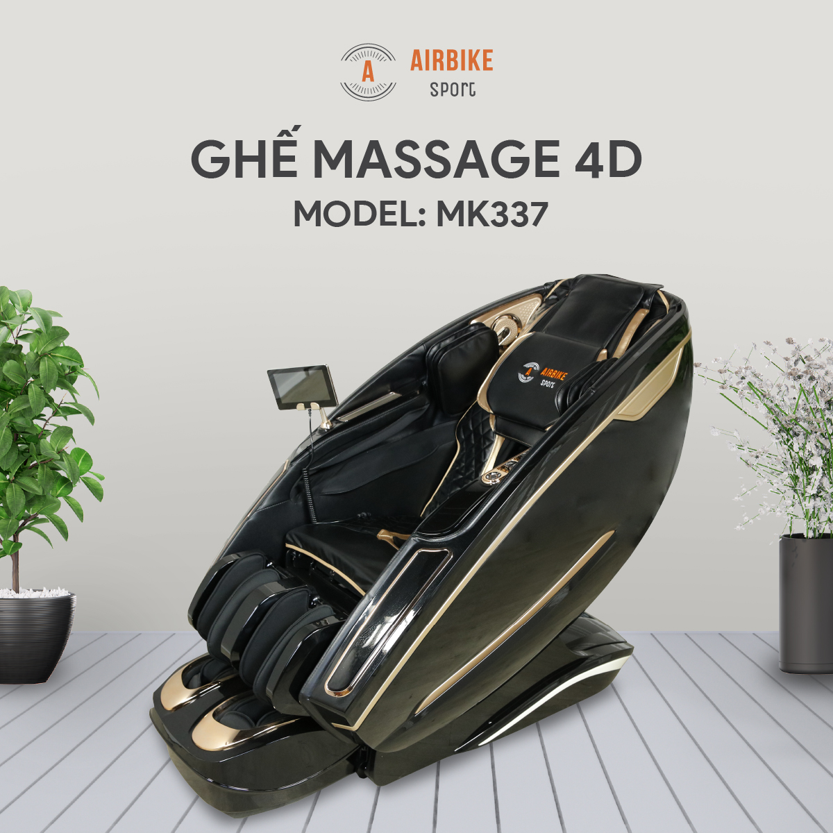 ghế massage toàn thân cao cấp air bike sport mk337 - hàng chính hãng 1