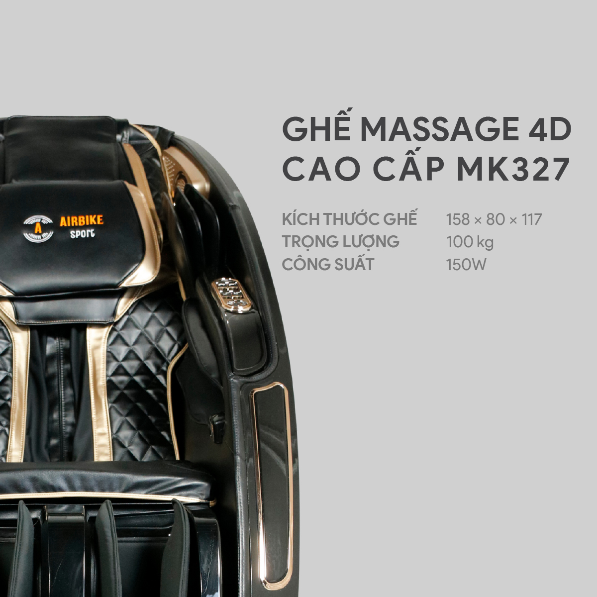 ghế massage toàn thân cao cấp air bike sport mk337 - hàng chính hãng 4