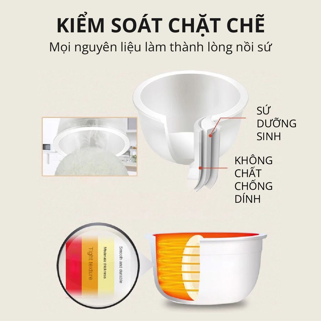 nồi cơm điện ruột sứ mishio mk365