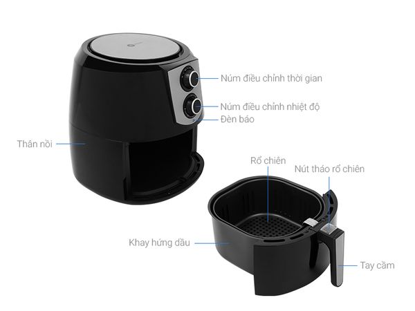 Mishio- Nồi chiên không dầu 5.5L  MK141