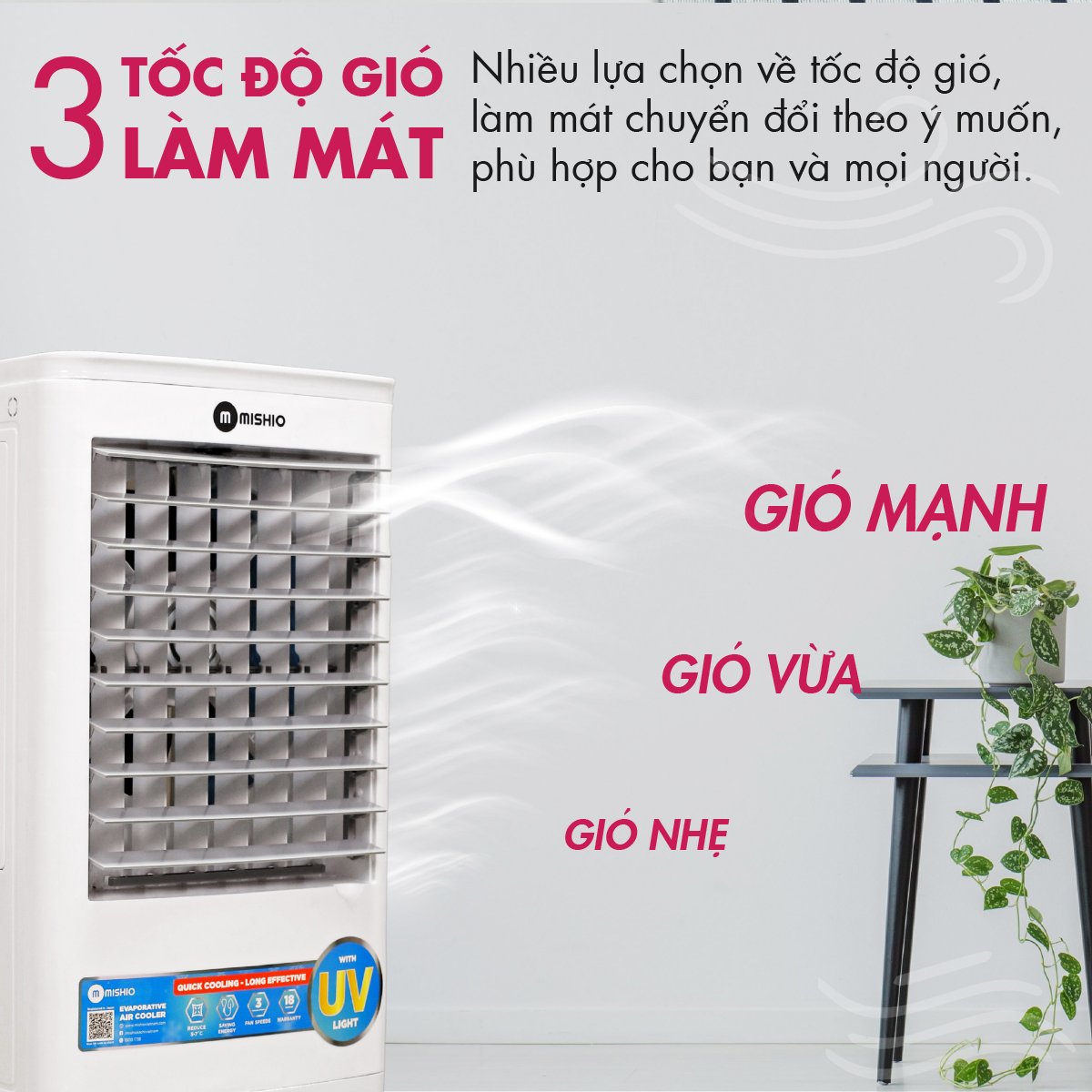 Máy Làm Mát Không Khí diệt khuẩn UV Mishio MK310 - hinh 07