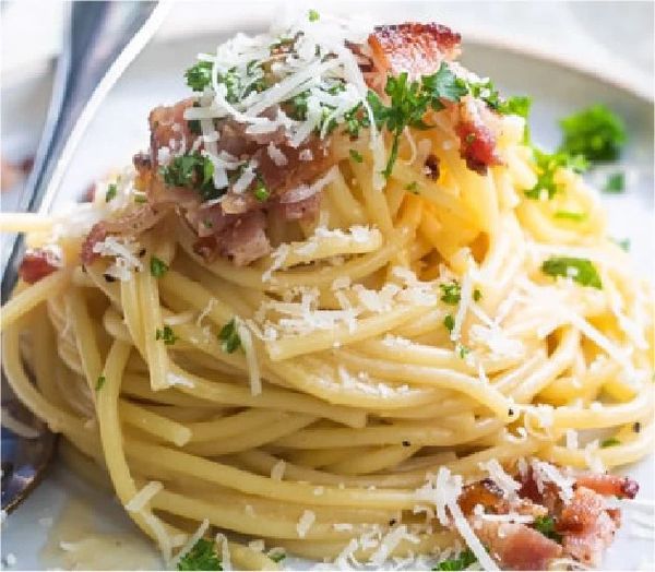 Spaghetti Hải Phòng - Spaghetti Carbonara is a creamy cheese egg noodle dish from romantic Italy