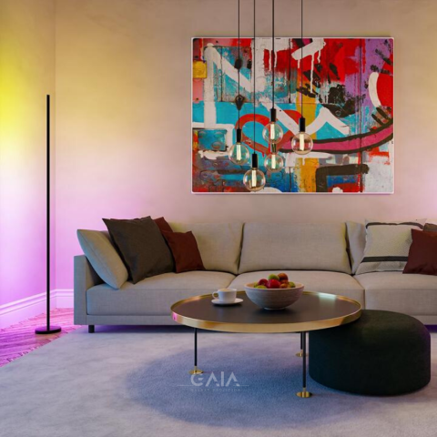 Không gian ngày Tết ấm áp với đèn chiếu sáng