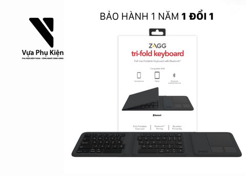 Bàn phím gấp ba ZAGG Universal Keyboard Tri Folding gọn nhẹ