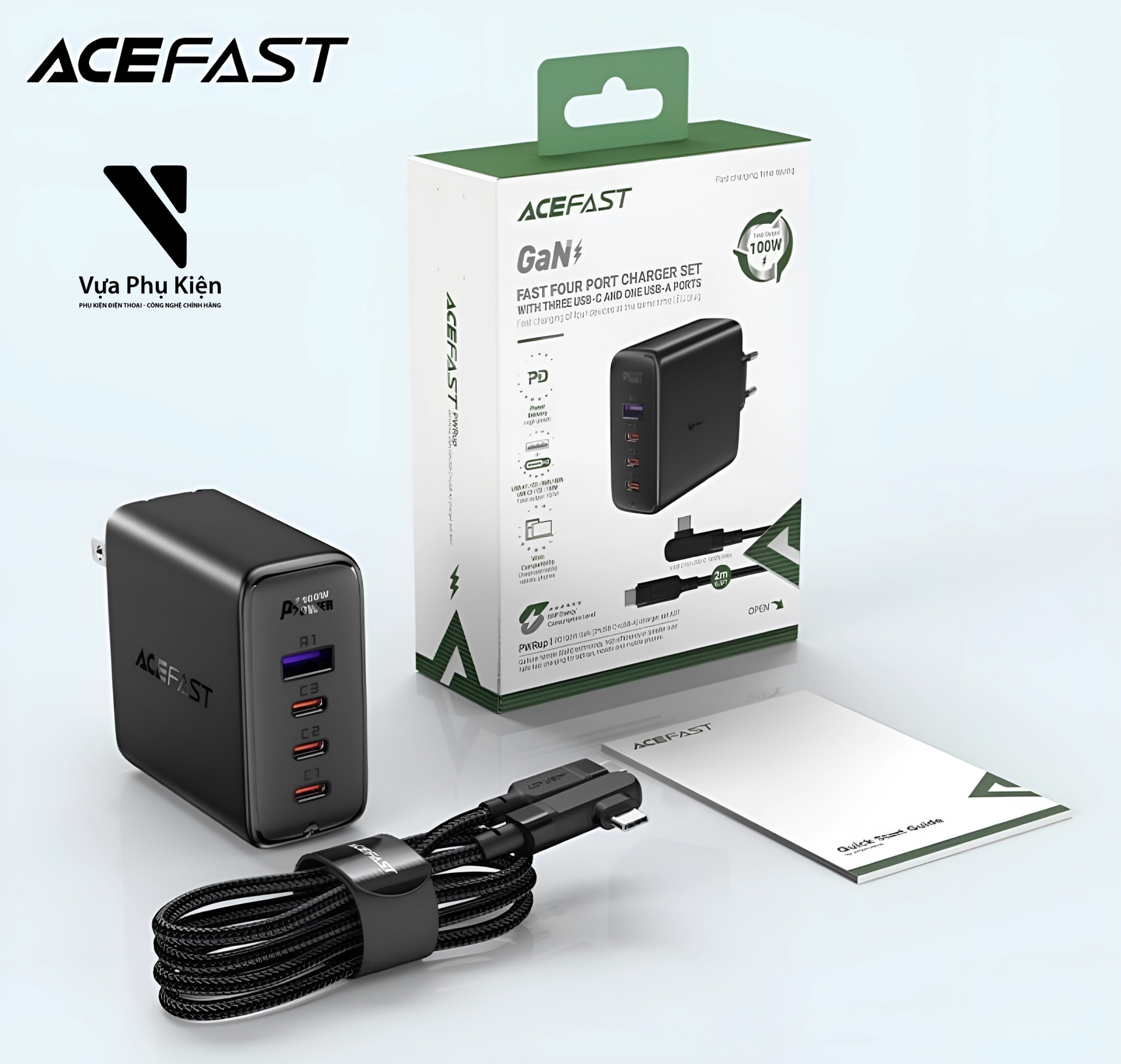củ sạc Acefast Gan PD 100W A39