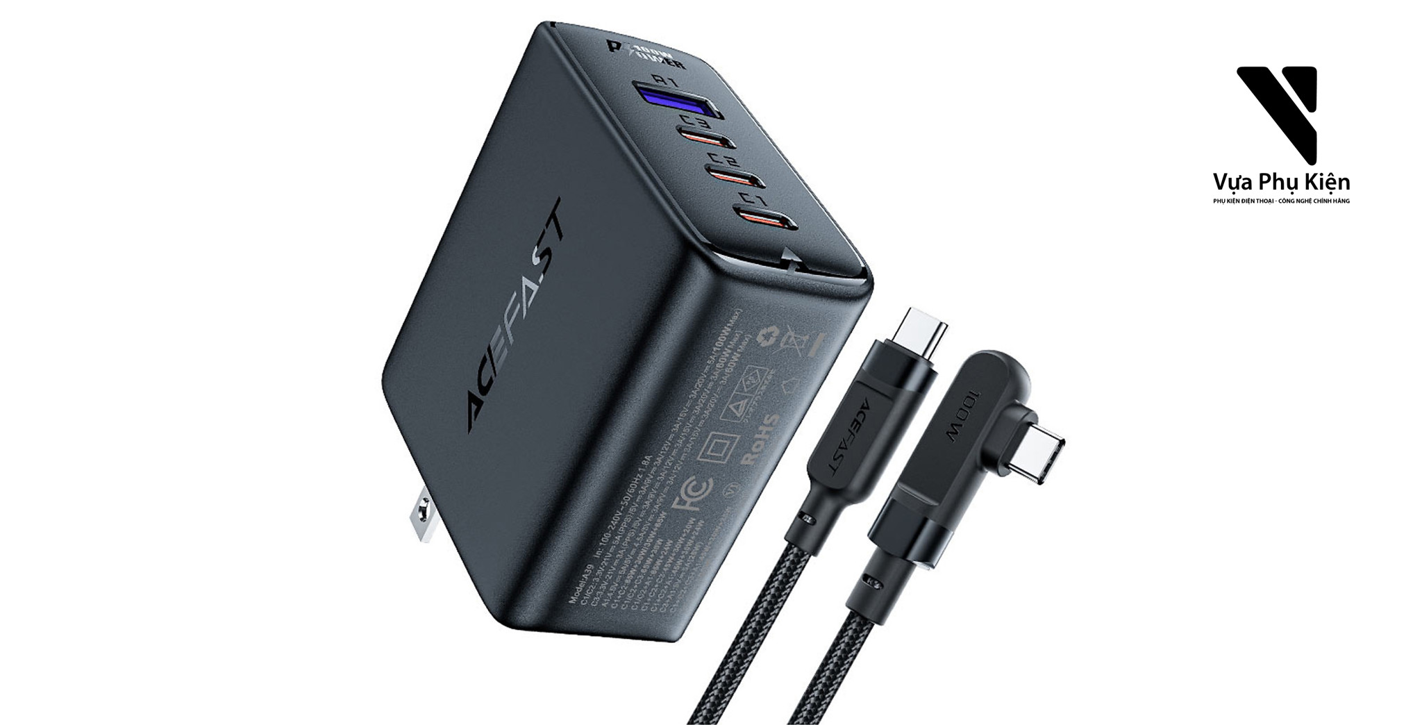 củ sạc Acefast Gan PD 100W A39