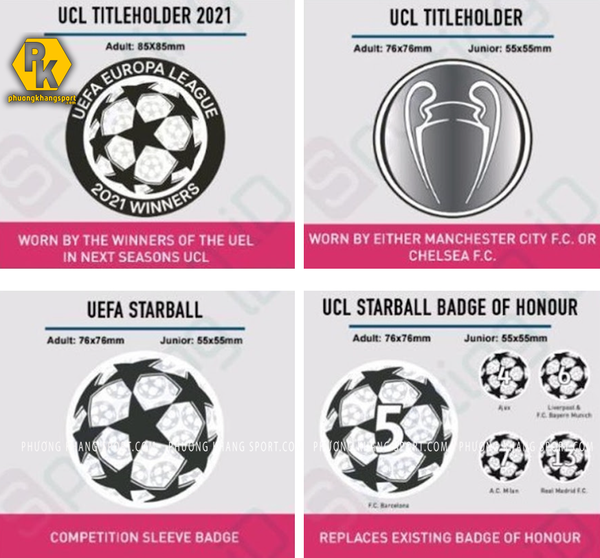 Tiết lộ huy hiệu tay áo UEFA Champions League 21-22 - Các nhà tài trợ cho áo khoác từ mùa giải tiếp theo