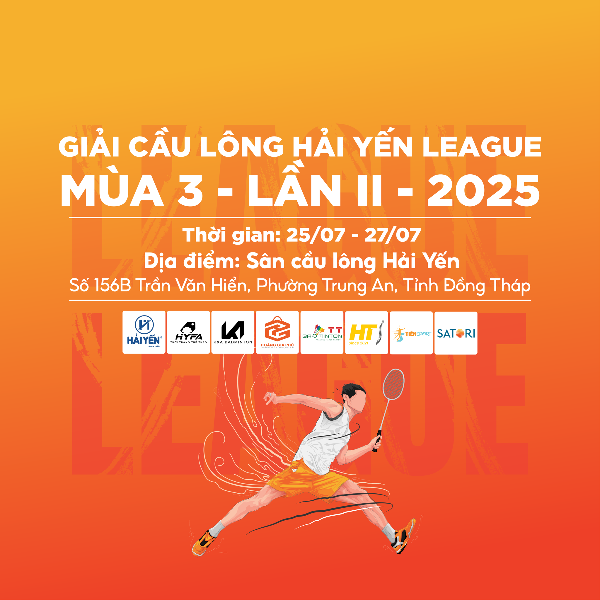 ĐIỀU LỆ GIẢI CẦU LÔNG HẢI YẾN LEAGUE - MÙA 3 - LẦN 2 NĂM 2025