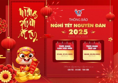 THÔNG BÁO LỊCH NGHỈ TẾT NGUYÊN ĐÁN 2025