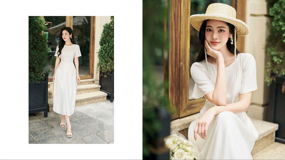 Đầm voan trắng vibe tiểu thư nhẹ nhàng