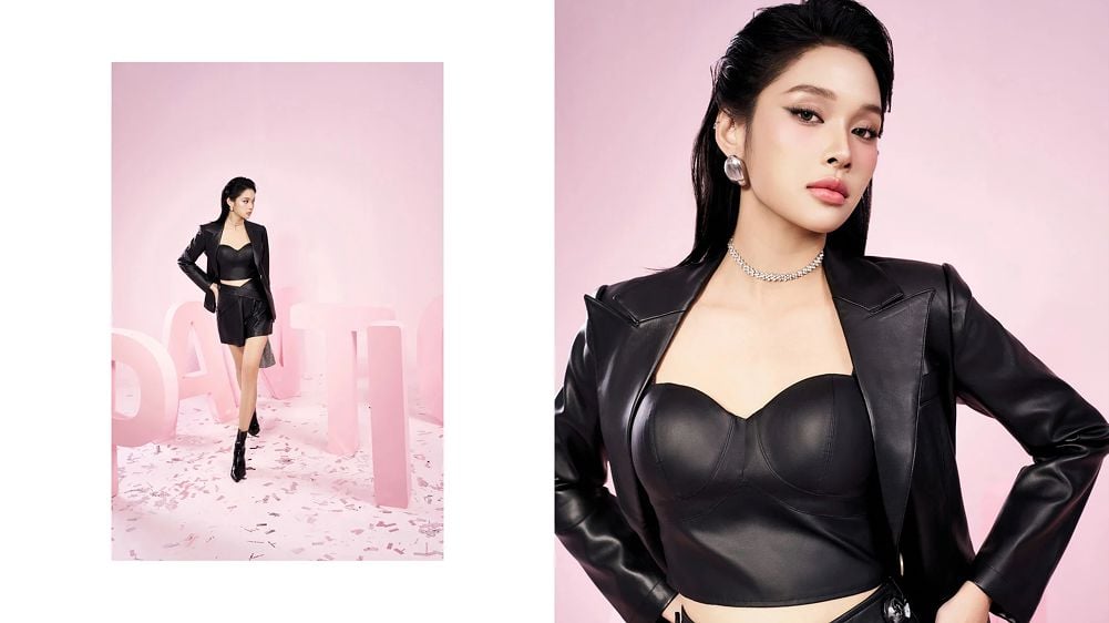 Set đồ đen và áo da cá tính