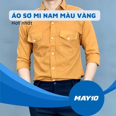 4+ mẫu áo sơ mi nam màu vàng HOT nhất