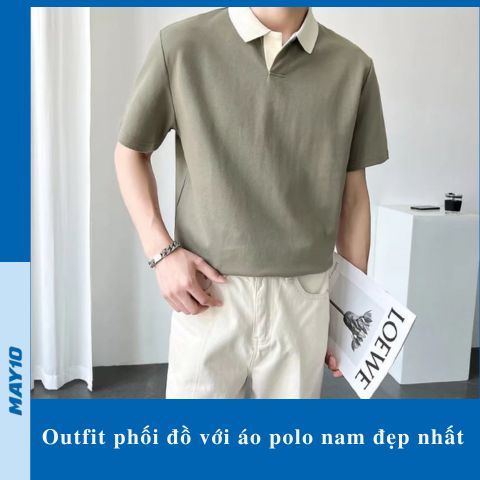 Outfit phối đồ với áo polo nam siêu điển trai