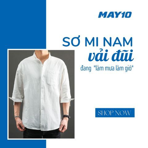 TOP 5 sơ mi nam vải đũi cổ tàu đang 