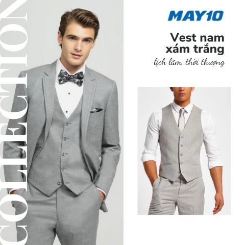 TOP 3 vest nam xám trắng trẻ trung đẹp nhất cho dân công sở