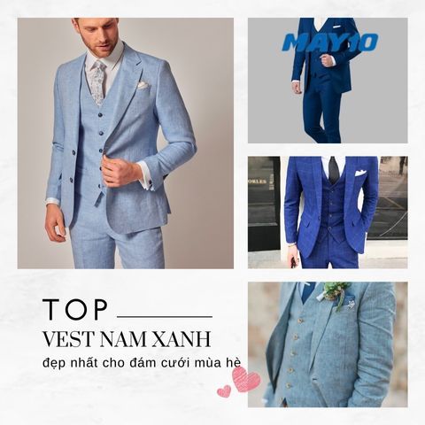 5 bộ vest nam màu xanh đẹp nhất cho đám cưới mùa hè