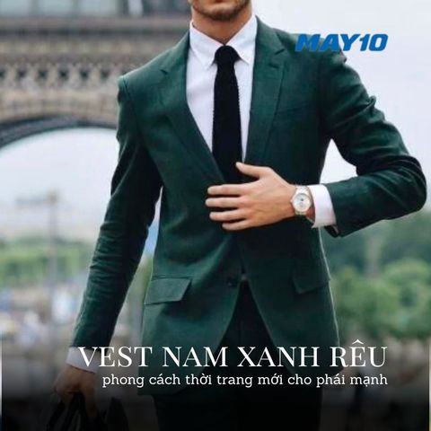 Vest nam xanh rêu - Phong cách thời trang mới cho phái mạnh