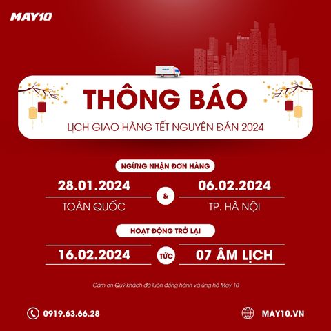 [ THÔNG BÁO ] LỊCH GIAO HÀNG TẾT NGUYÊN ĐÁN 2024