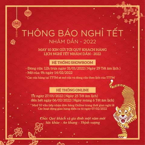 THÔNG BÁO LỊCH NGHỈ TẾT NGUYÊN ĐÁN 2022