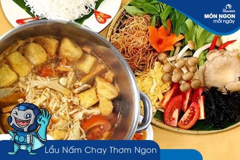 Công thức nấu lẩu nấm chay thanh đạm bổ dưỡng