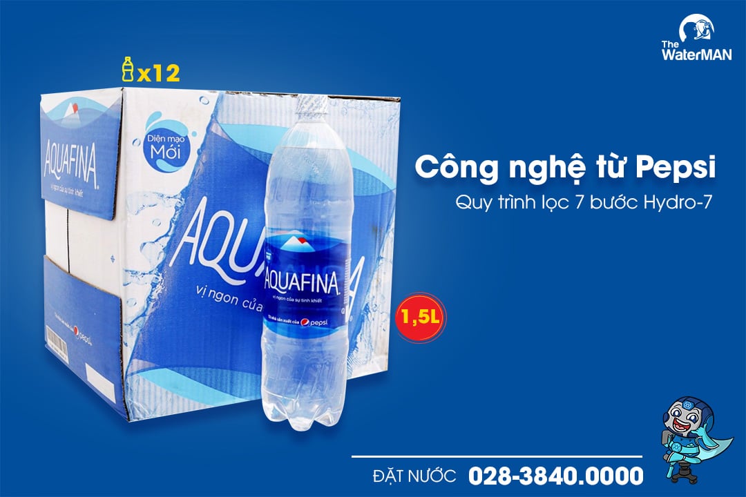 Nước Aquafina 1.5L thùng 12 chai