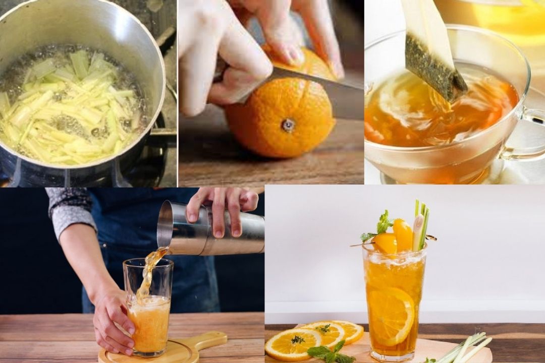 Cách làm trà đào cam sả