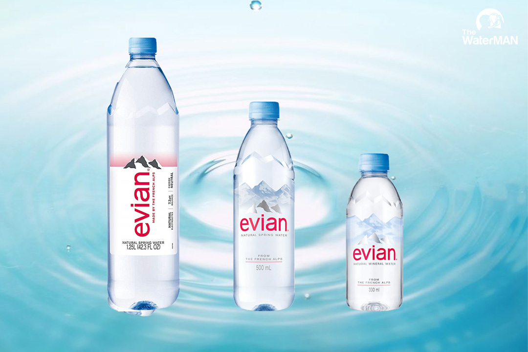 Quy cách dạng chai vừa và nhỏ của nước khoáng Evian