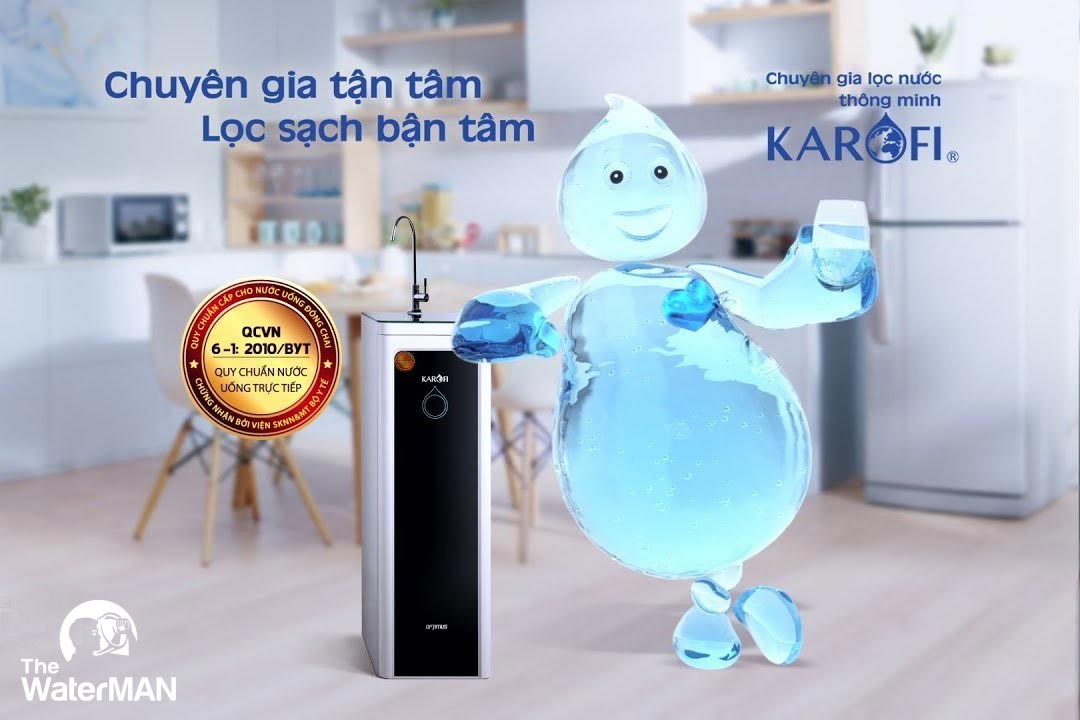 Máy lọc nước Karofi là thương hiệu Việt, có ứng dụng bộ lọc nhập khẩu từ Mỹ